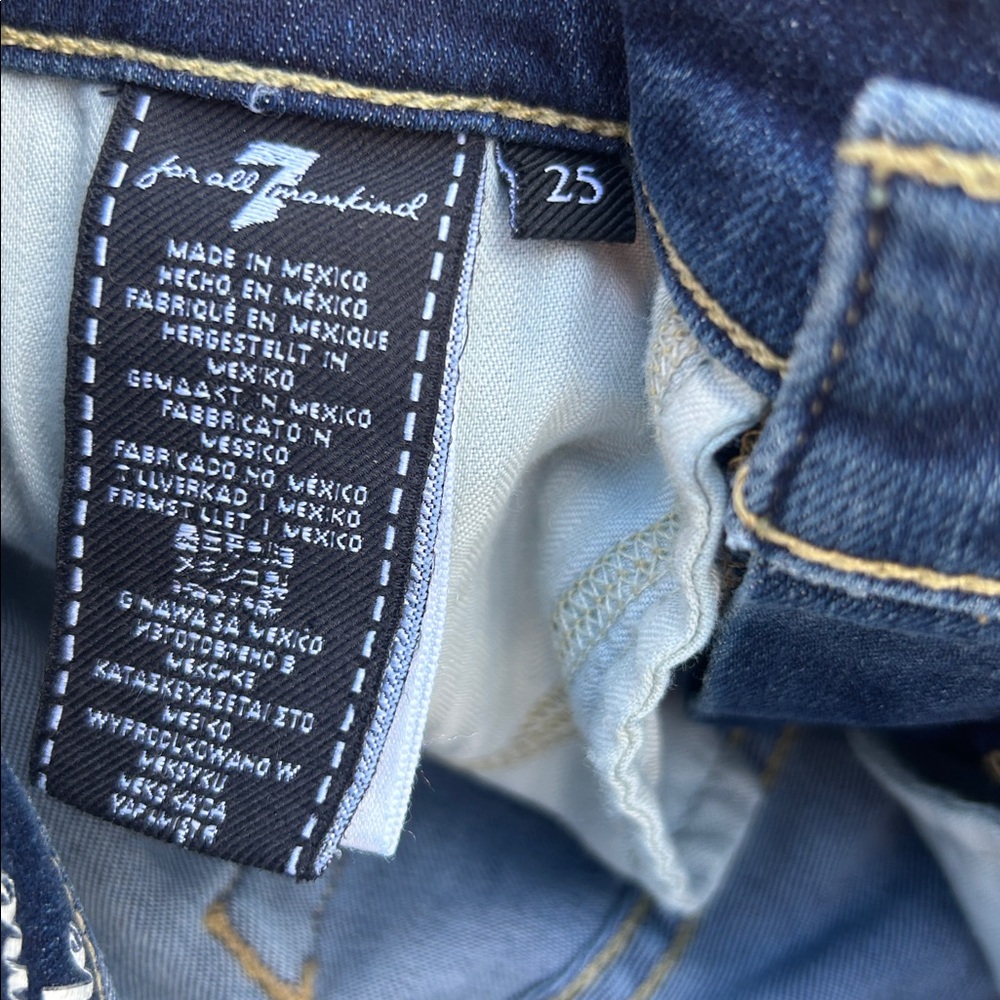 7FAMK 7 For All Mankind Roxanne Ankle Slim Cigarette Denim Jeans size 25, NWT! - Picture 8 of 9